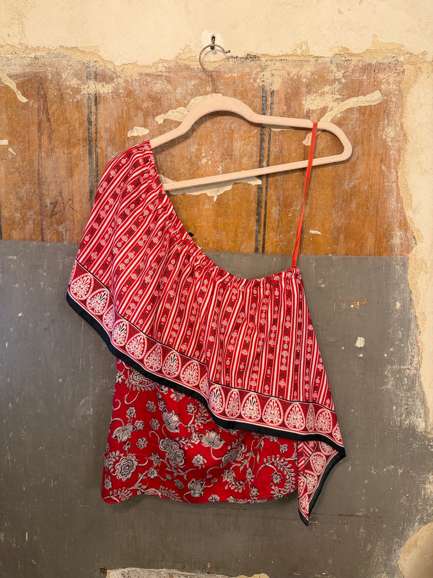 TOP MONOSPALLA RALPH LAUREN ROSSO FANTASIA