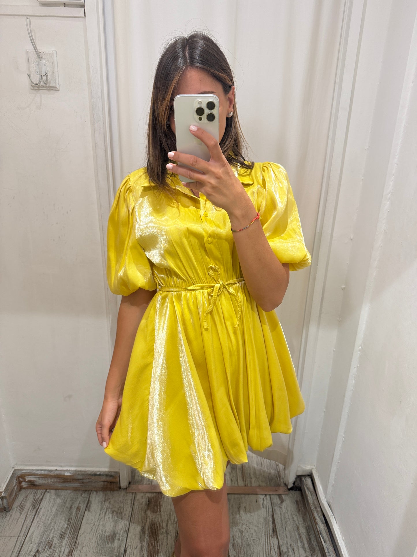 ABITO CHEMISIER GIALLO SATIN