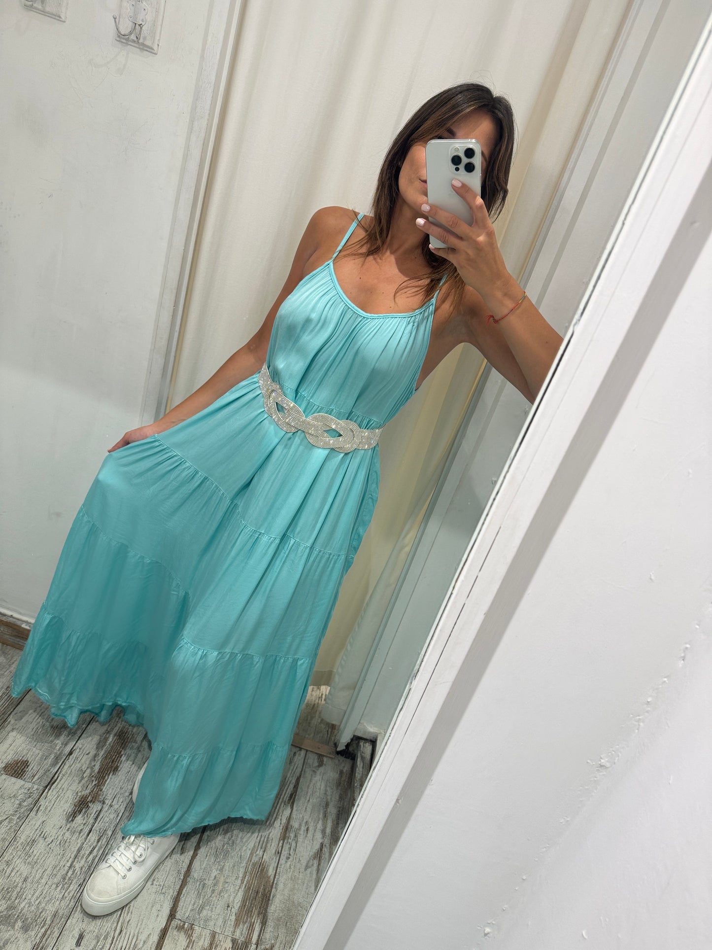 ABITO TIFFANY SATIN LUNGO