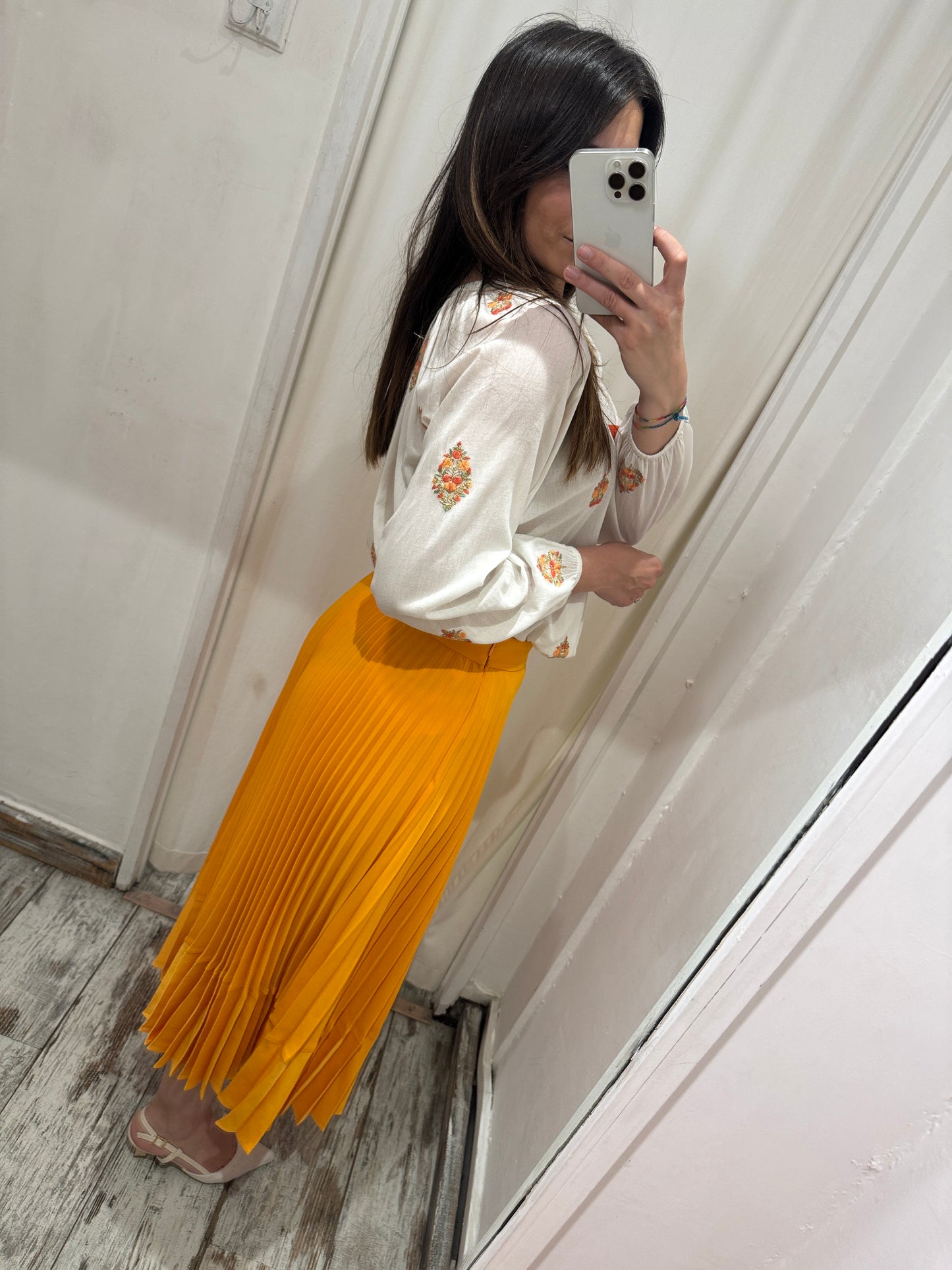 GONNA MIDÌ ZARA PLISSE ARANCIO
