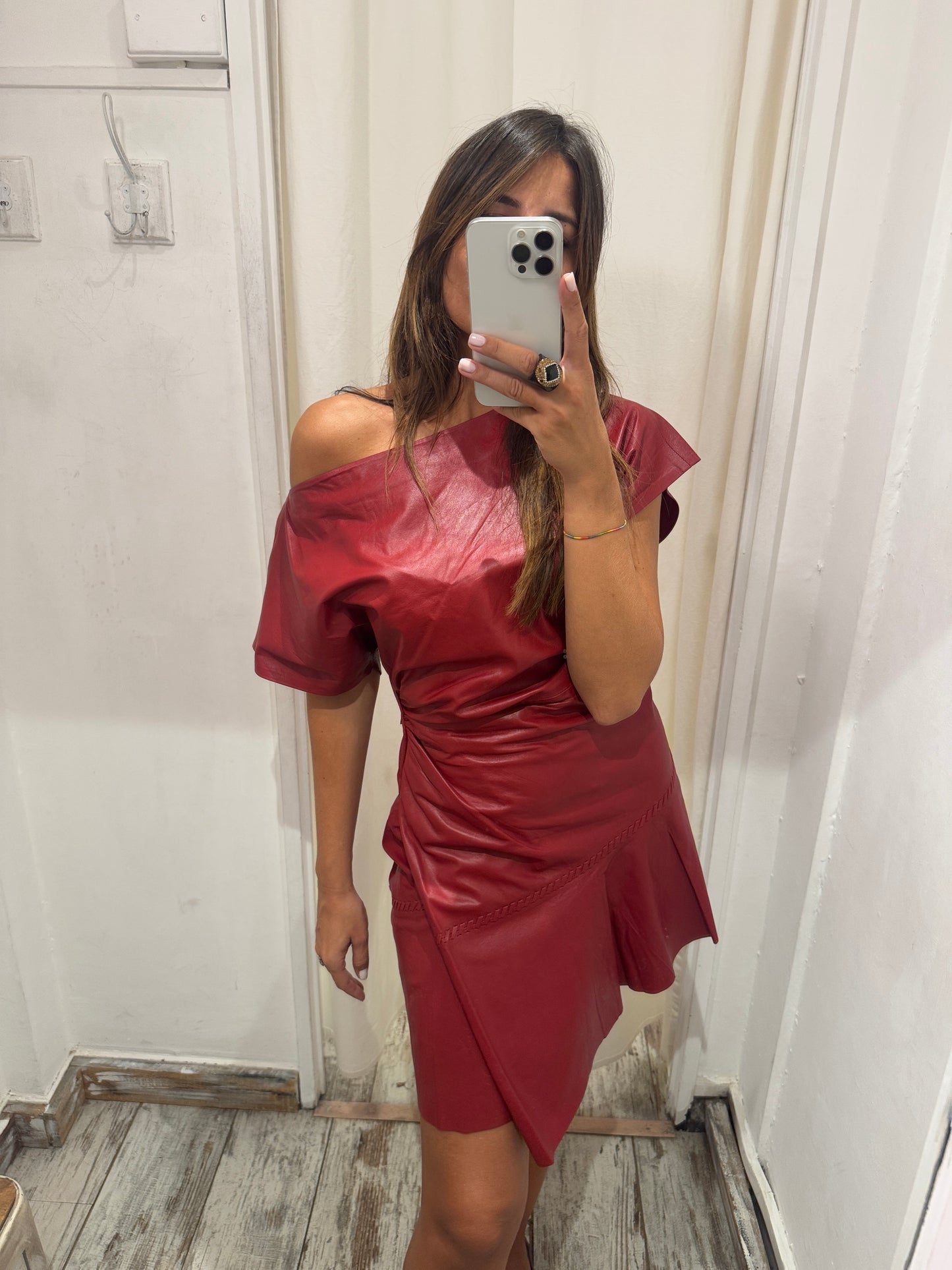 ABITO ZARA STUDIO IN PELLE BORDEAUX