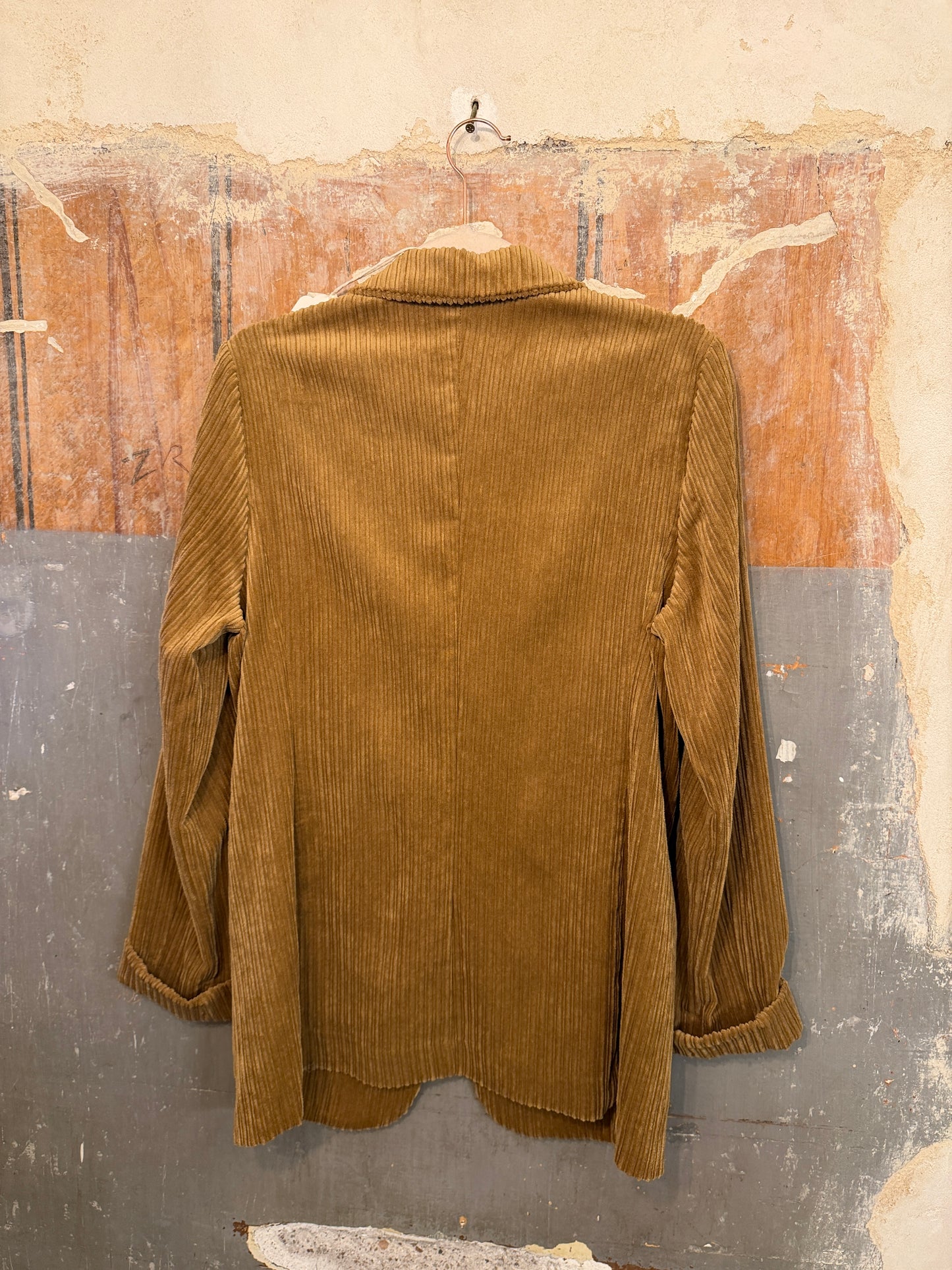 NEW COLLECTION - BLAZER PLACE ME VELLUTO MILLERIGHE CAMMELLO
