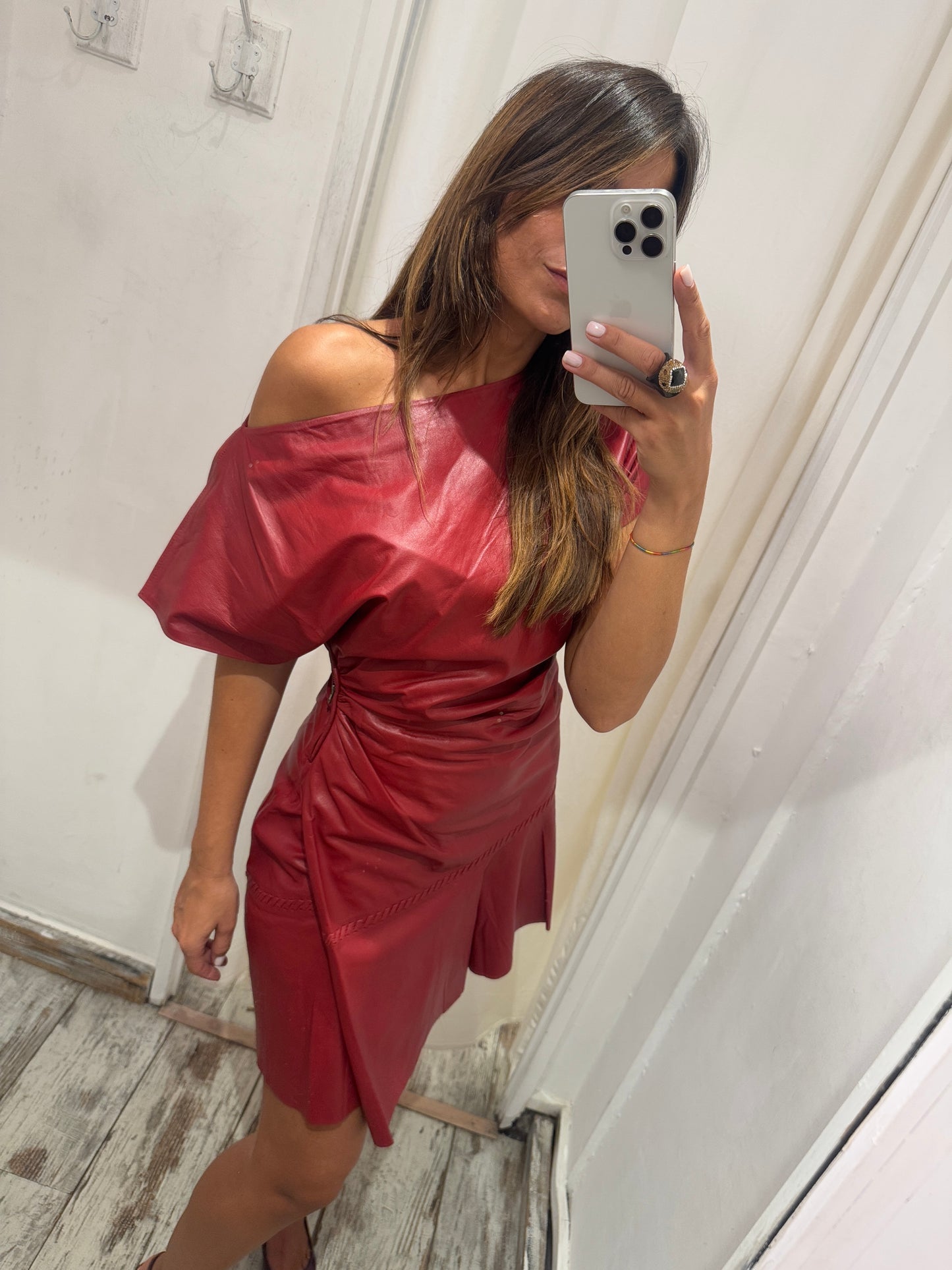 ABITO ZARA STUDIO IN PELLE BORDEAUX