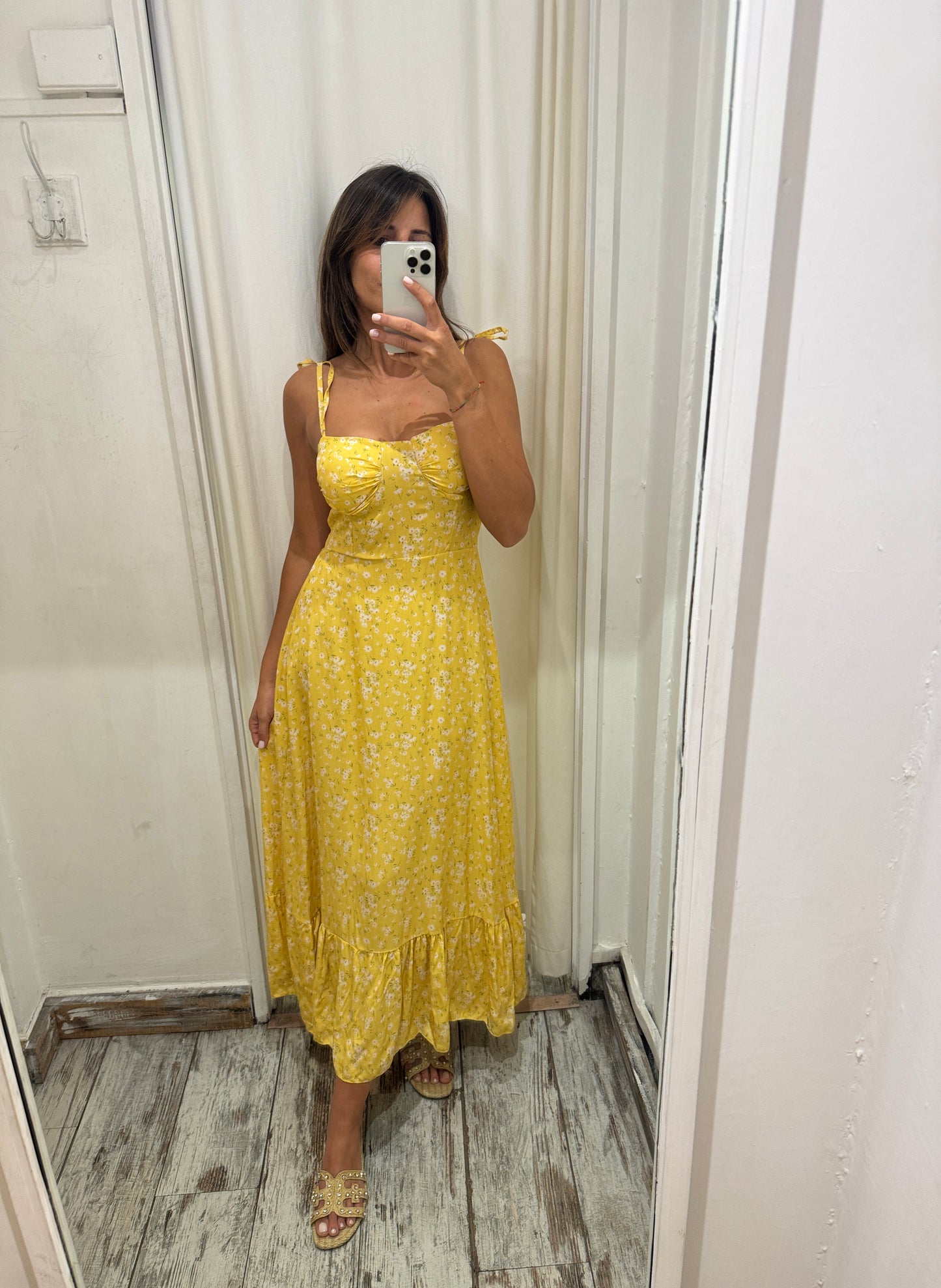 ABITO LONGUETTE GIALLO FIORELLINI