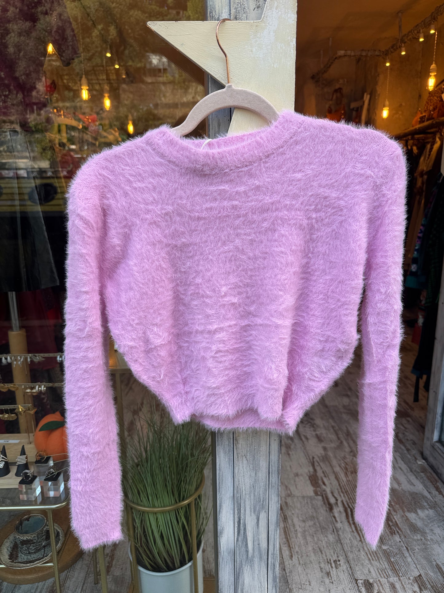 MAGLIA CROP PELUCHE