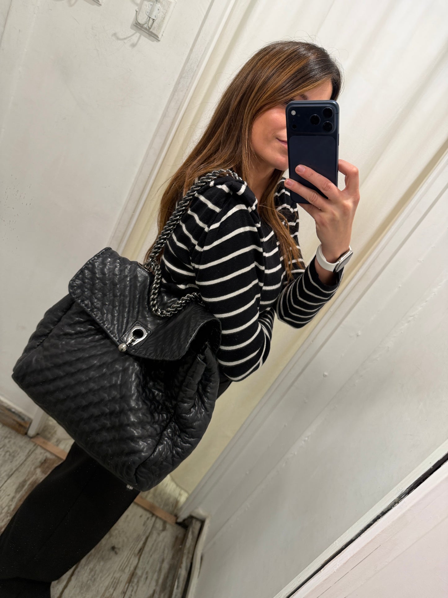 BORSA ERMANNO SCERVINO FAUBOURG PELLE NERO