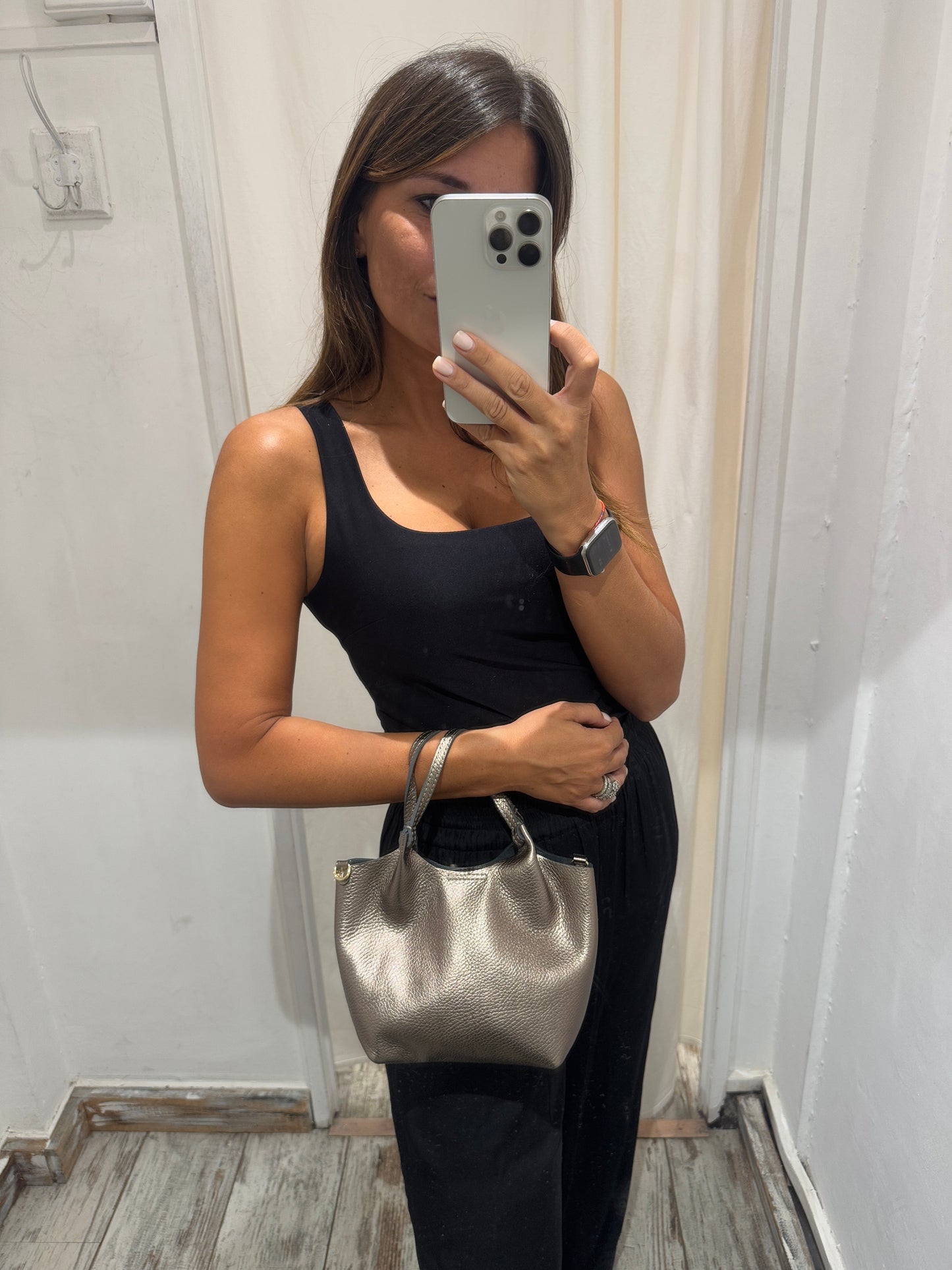 MINI BAG PELLE PIOMBO