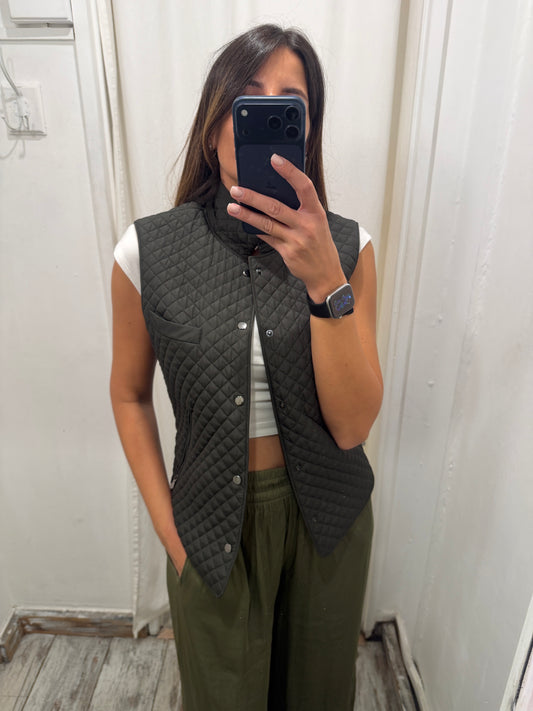 GILET BOGGI TRAPUNTATO VERDE MILITARE SCURO