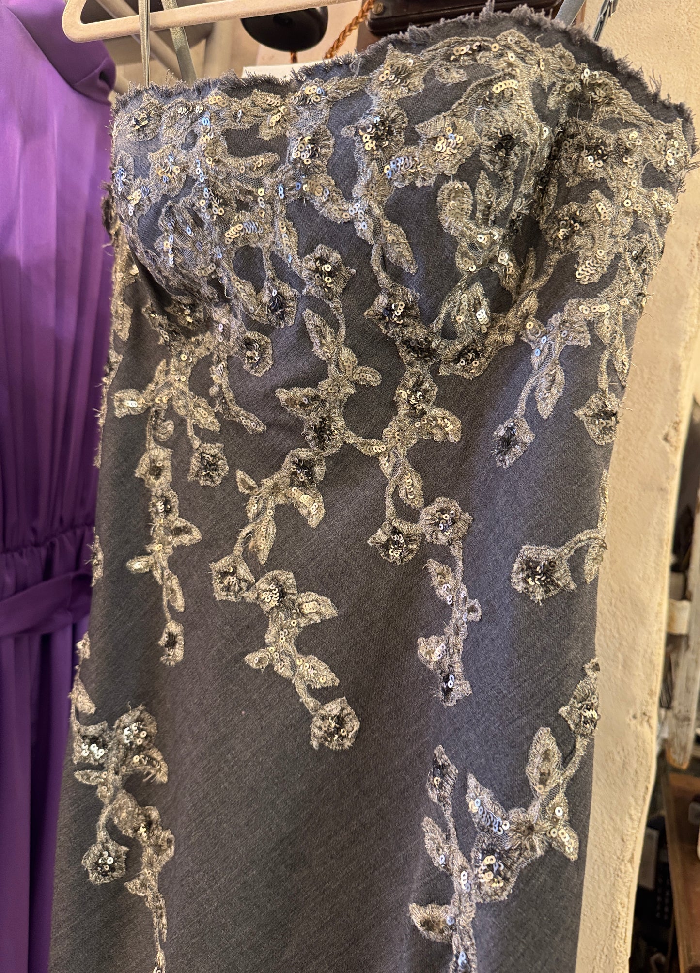 TUBINO ERMANNO SCERVINO ANTRACITE CON APPLICAZIONI