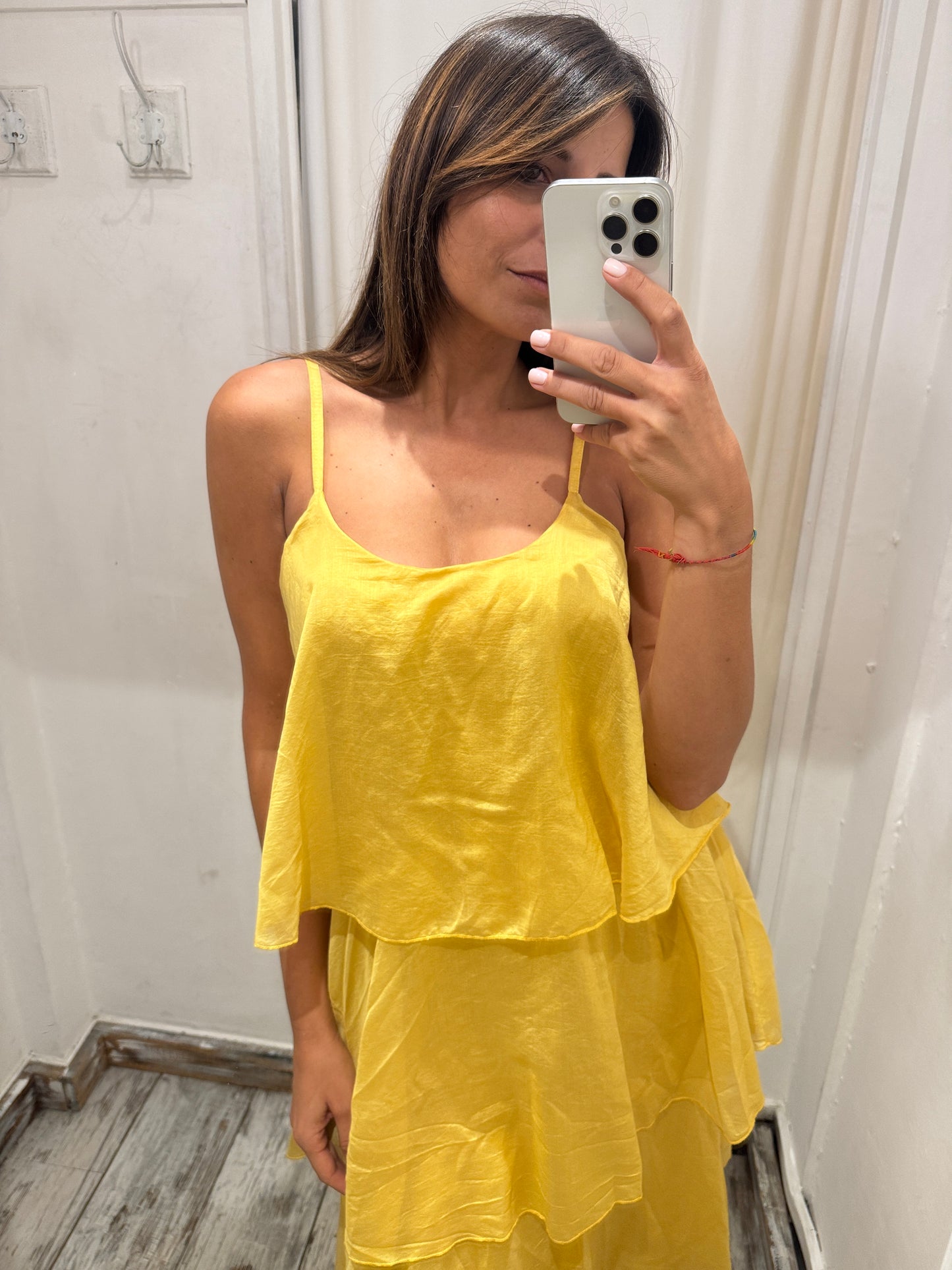 ABITO LUNGO BALZE GIALLO