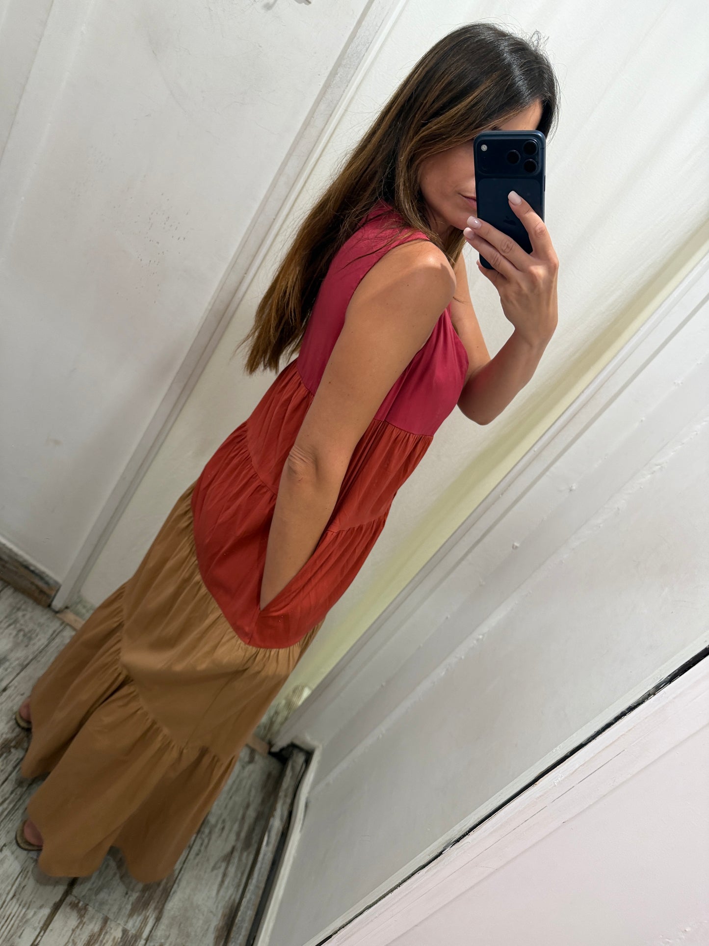 ABITO SEMICOUTURE LUNGO 3 COLORI A BALZE