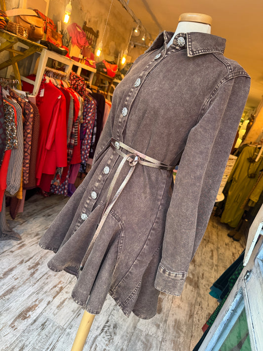 ABITO DENIM CHEMISIER MARRONE