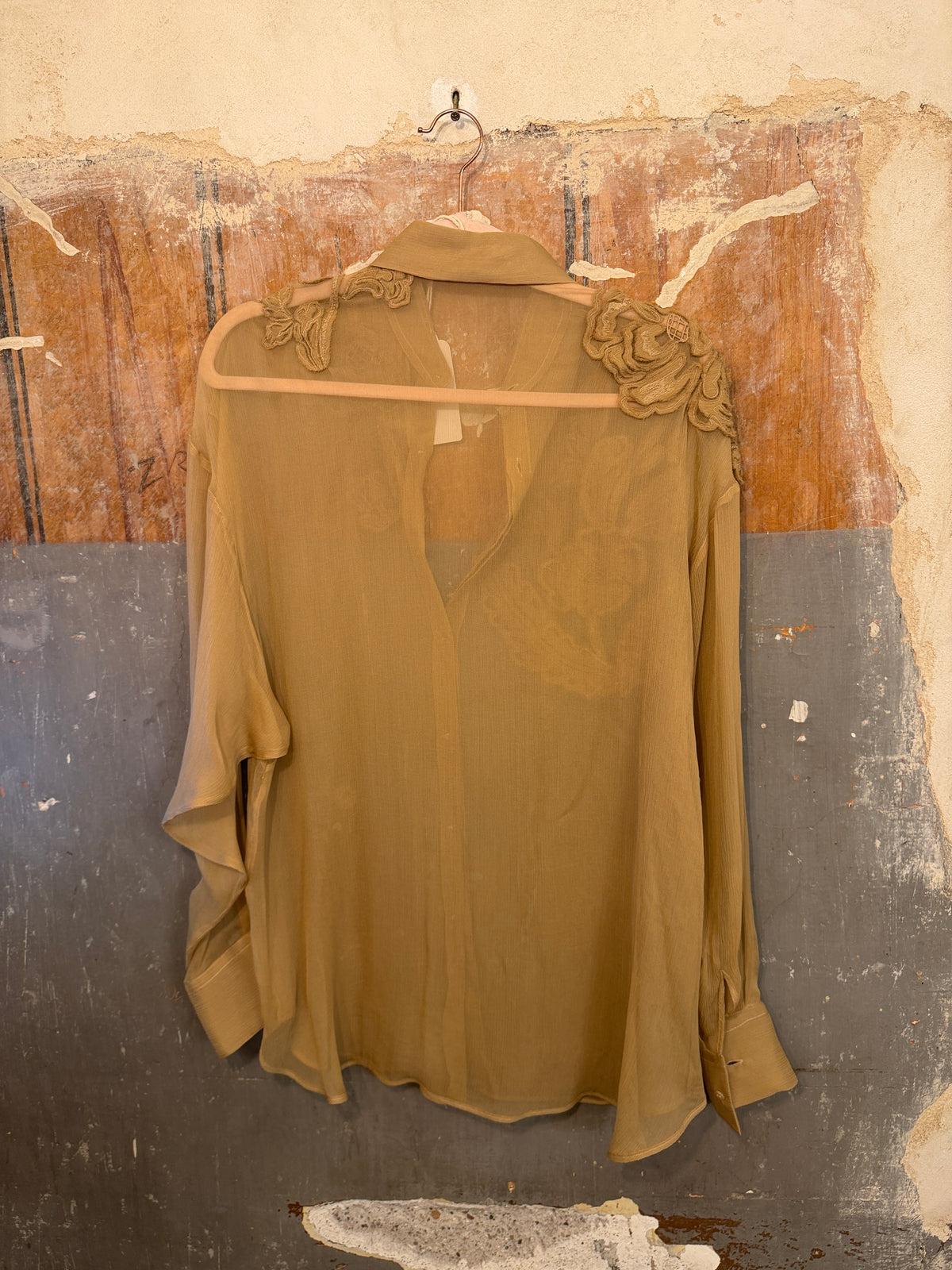 CAMICIA ERMANNO SCERVINO SETA CAMMELLO