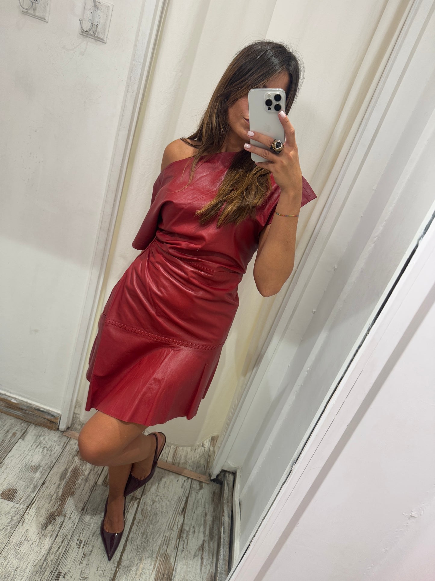 ABITO ZARA STUDIO IN PELLE BORDEAUX