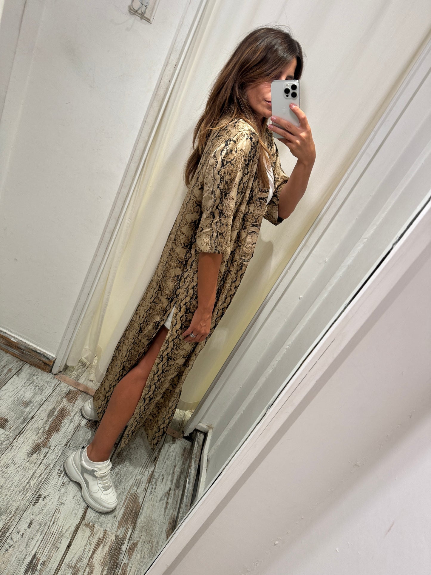 KIMONO PONCHIA PITONE CON CINTURA