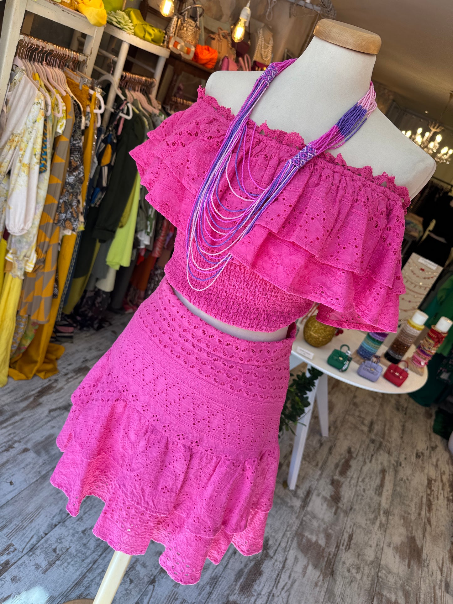 COORDINATO SANGALLO FUCSIA