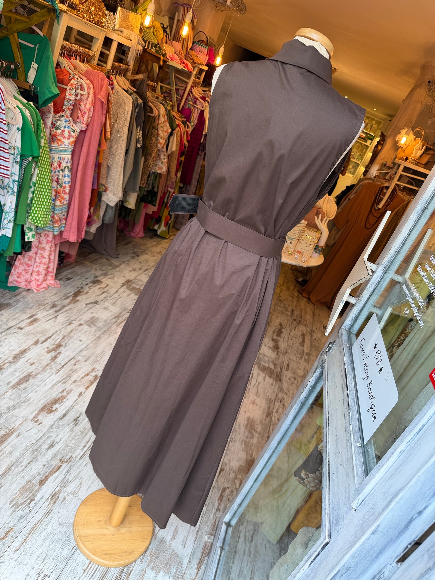 NEW COLLECTION - ABITO CHEMISIER MARRONE COTONE