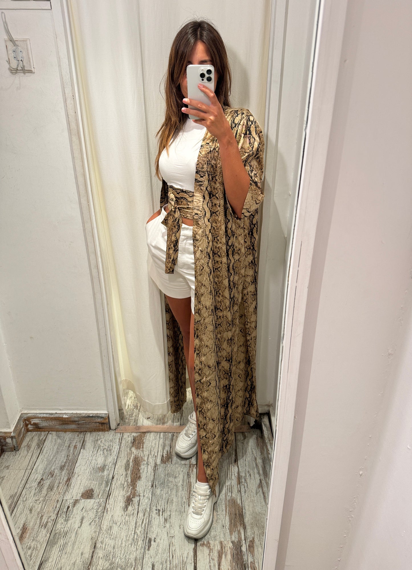 KIMONO PONCHIA PITONE CON CINTURA