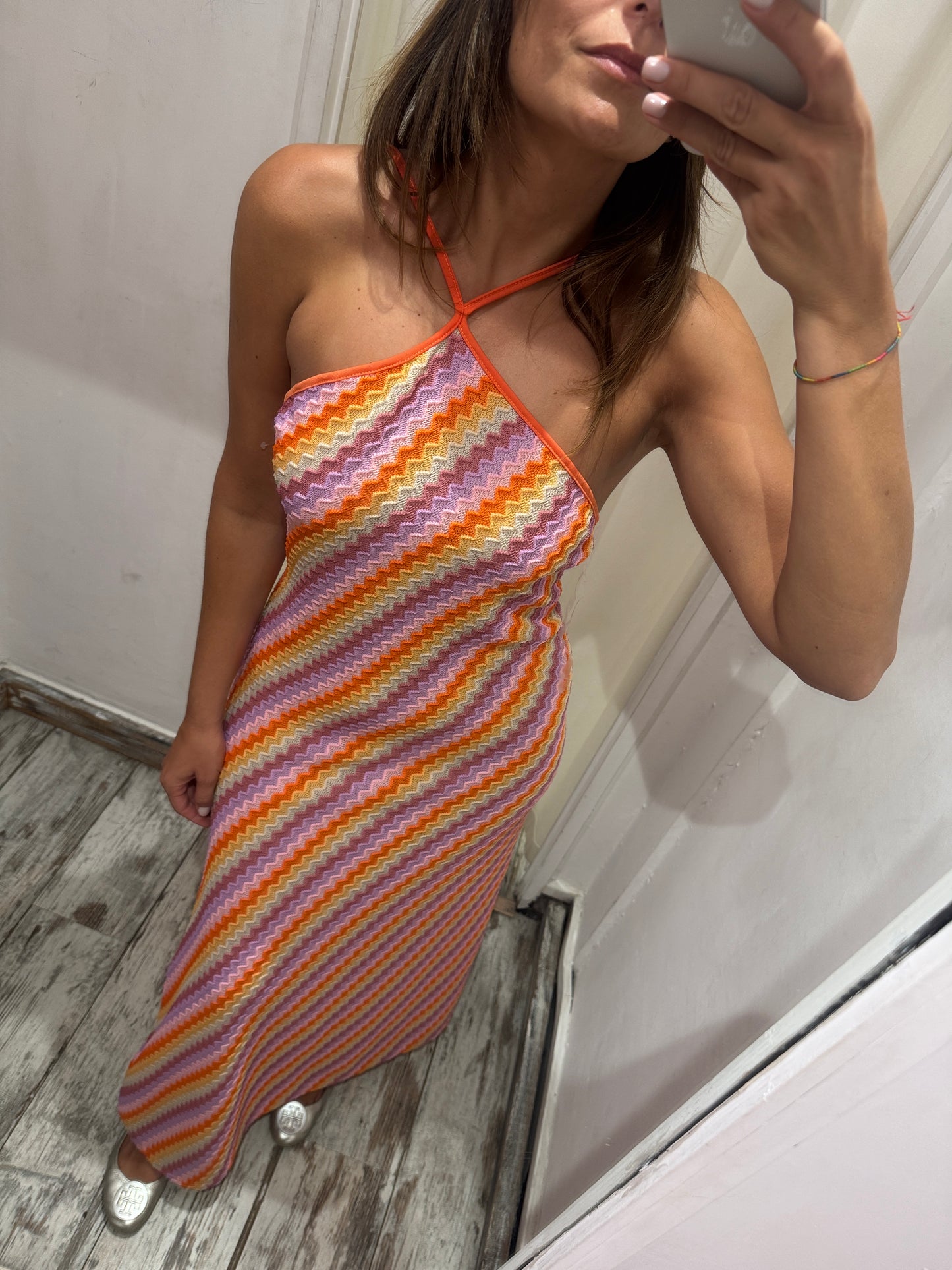 ABITO LUNGO ZIG ZAG MULTICOLORE