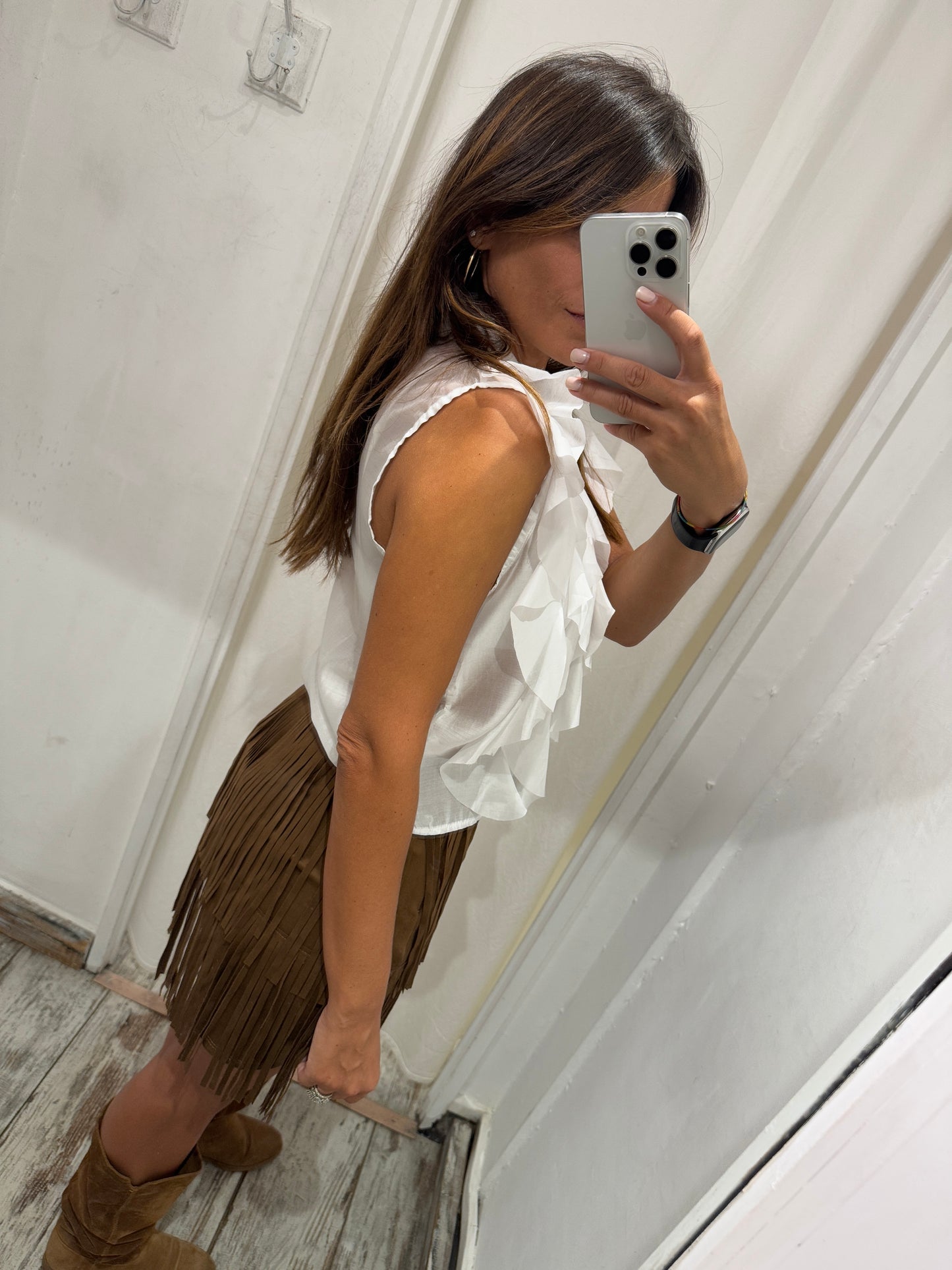 CAMICIA ROUCHES BIANCA