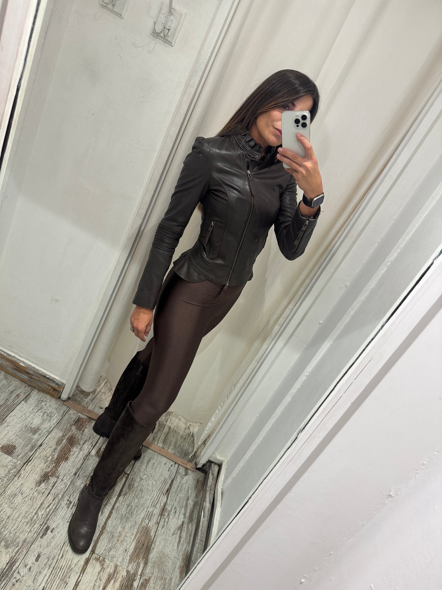GIUBBINO IN PELLE MAX&Co TESTA DI MORO