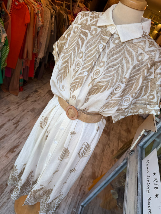 NEW COLLECTION - ABITO CHEMISIER BIANCO E ORO