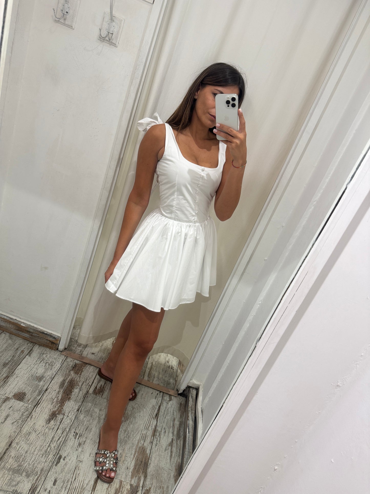 ABITO A RUOTA COTONE BIANCO