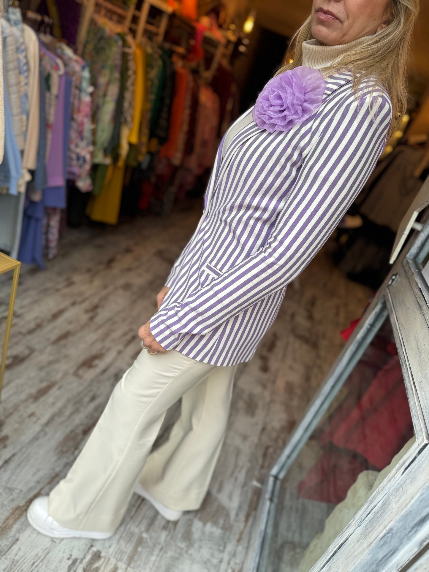 BLAZER LE ROBE A RIGHE