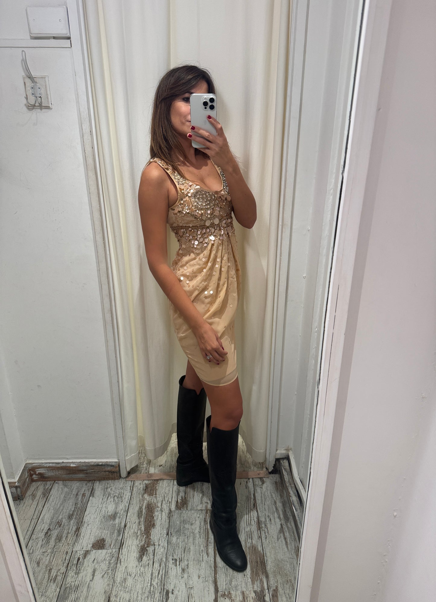 ABITO ELISABETTA FRANCHI CIPRIA CON RICAMI E PAILLETTES