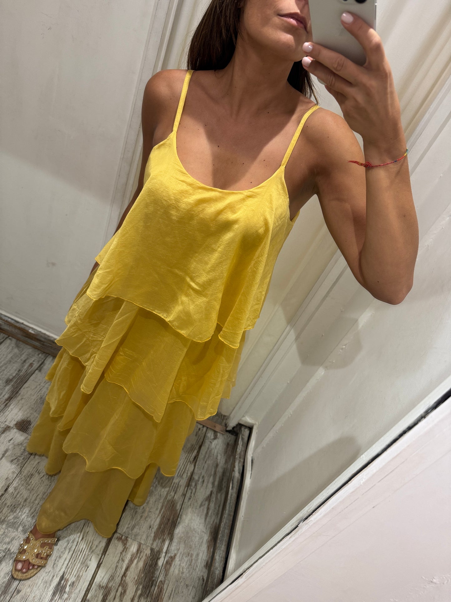 ABITO LUNGO BALZE GIALLO