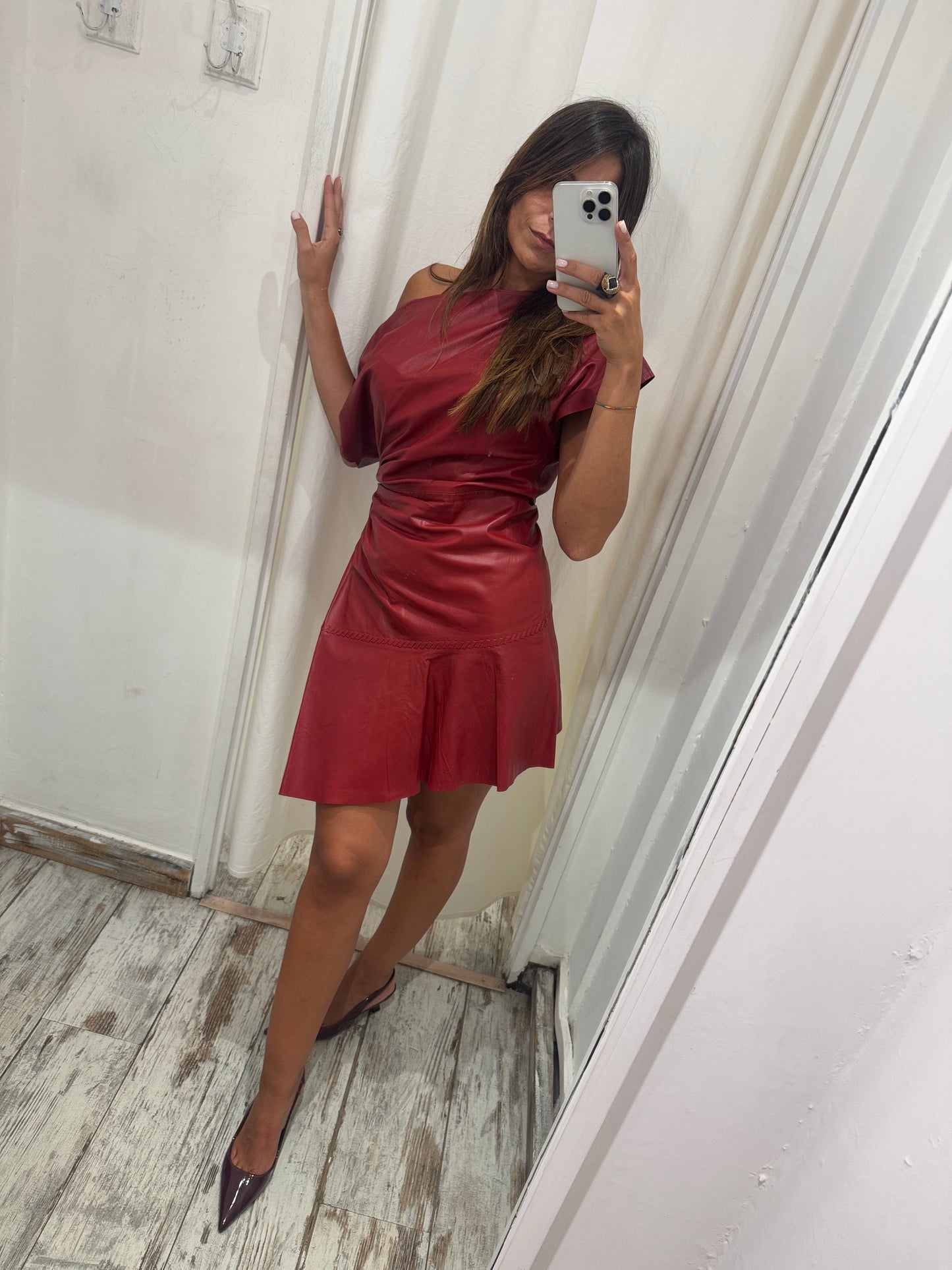 ABITO ZARA STUDIO IN PELLE BORDEAUX