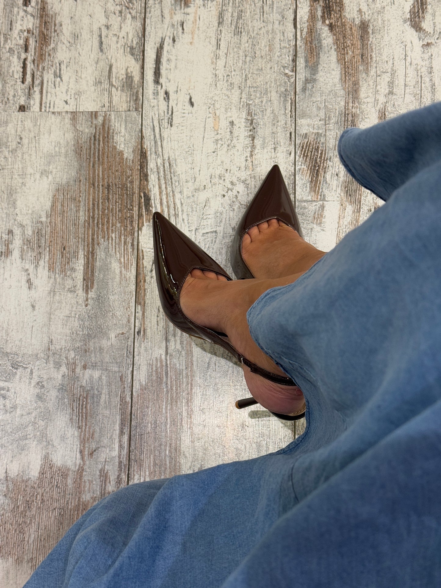 DECOLLETÈ SLINGBACK VERNICE MARRONE V