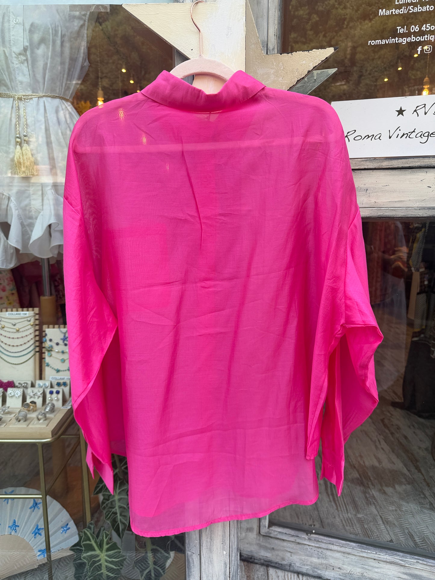 CAMICIA FUCSIA VELATA