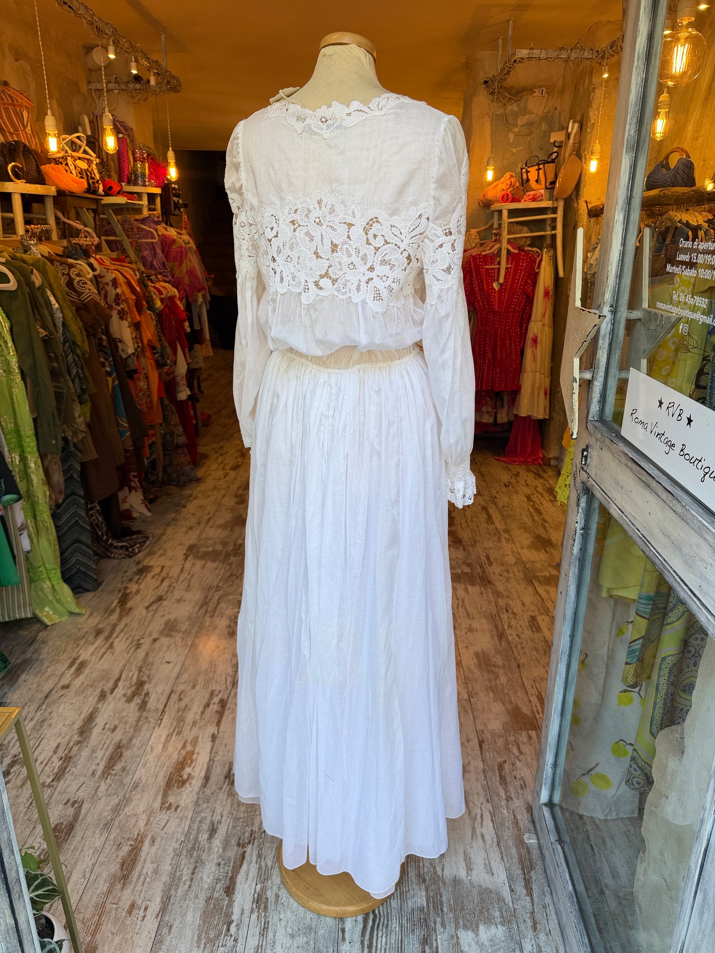 ABITO ERMANNO SCERVINO VELATO BIANCO CON PIZZO