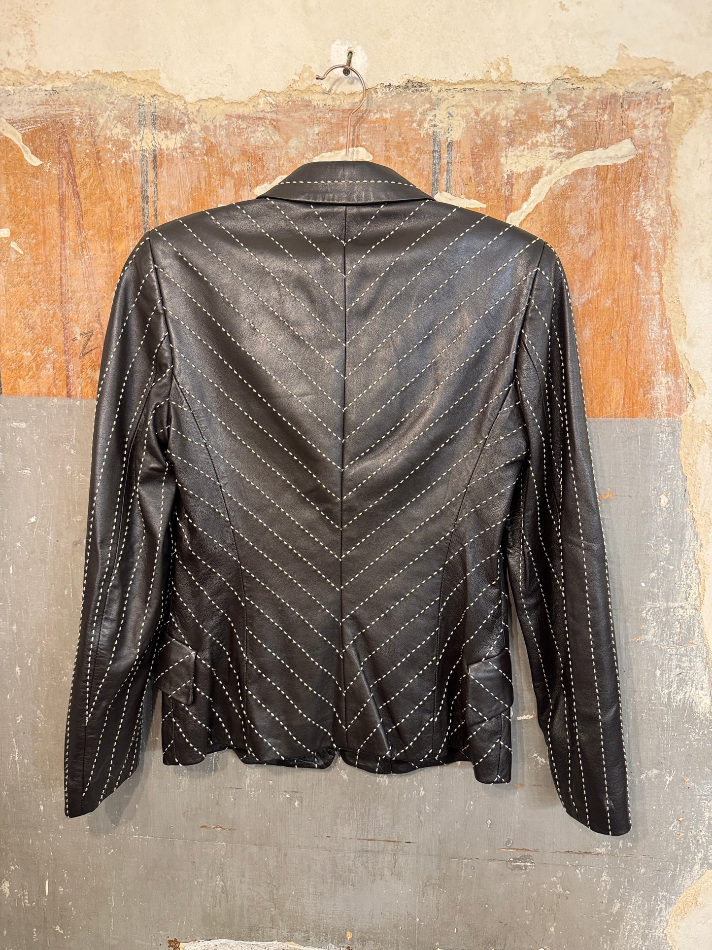 BLAZER FABRIZIO CORSI IN PELLE TESTA DI MORO