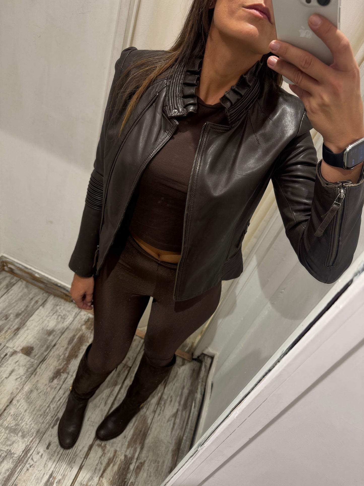 GIUBBINO IN PELLE MAX&Co TESTA DI MORO