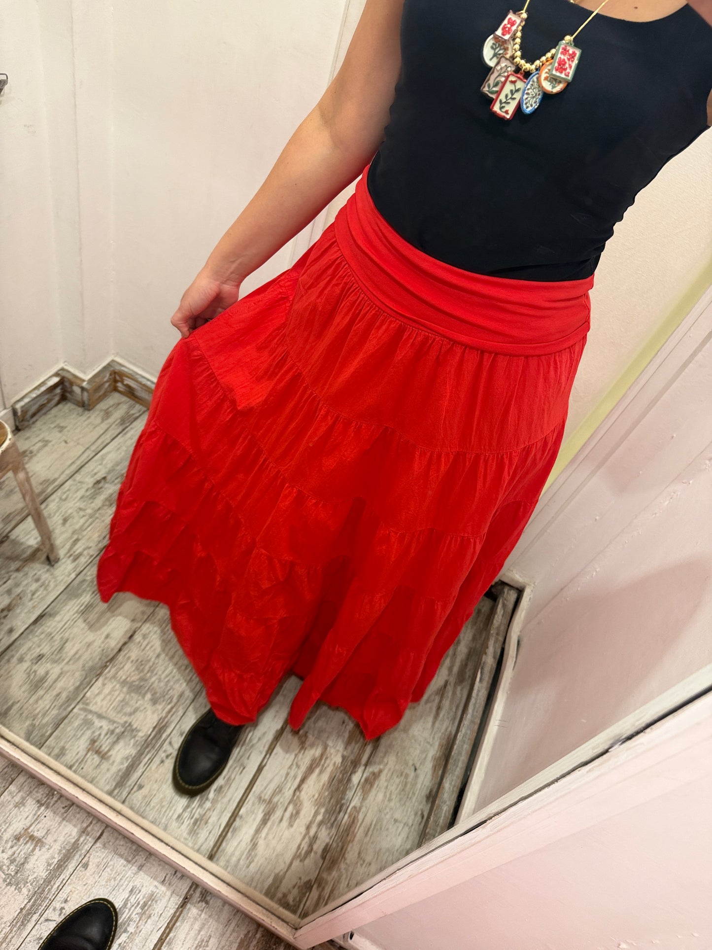 NEW COLLECTION - GONNA LUNGA FASCIA ROSSO