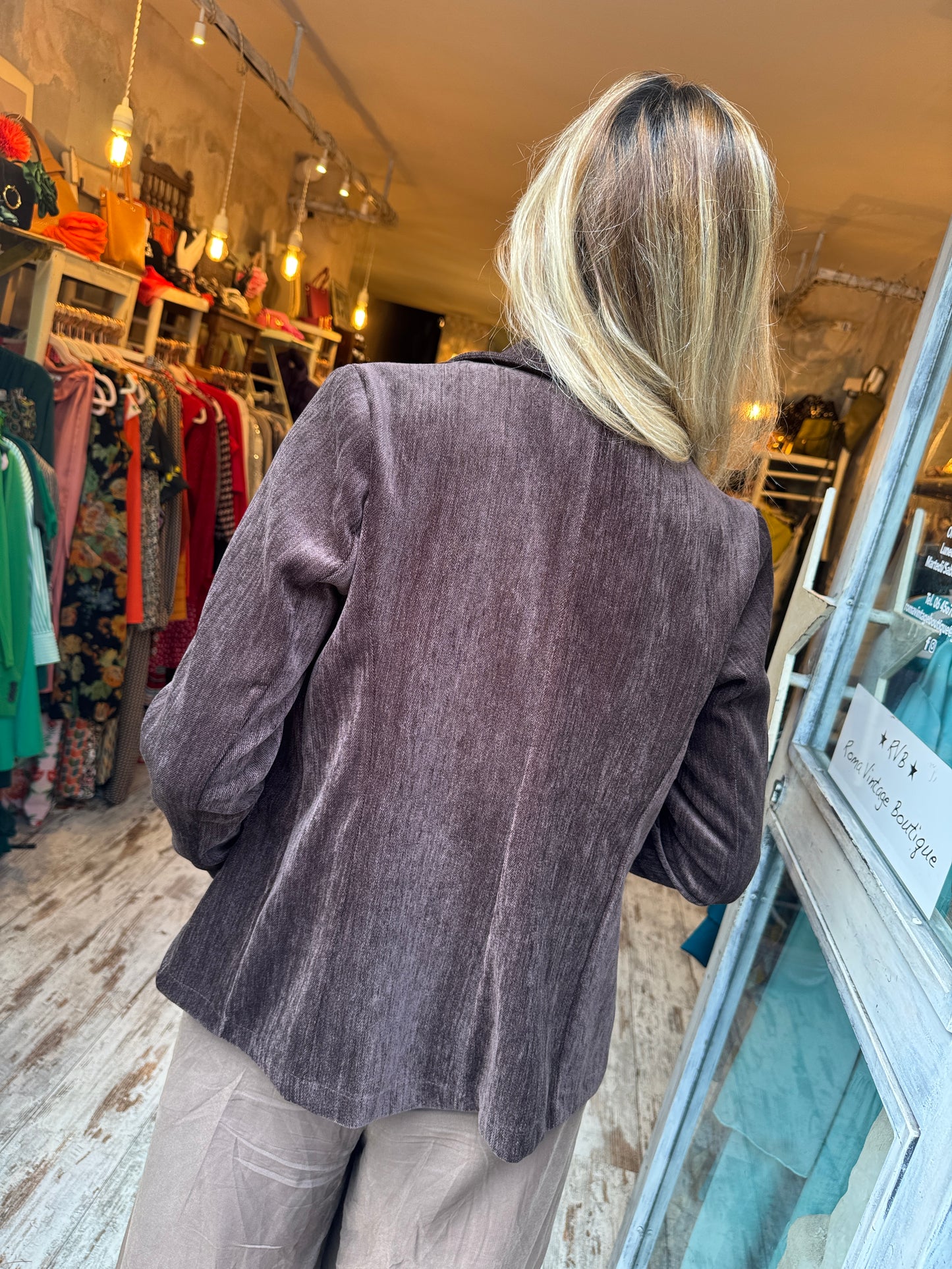 BLAZER VELOUR TESTA DI MORO