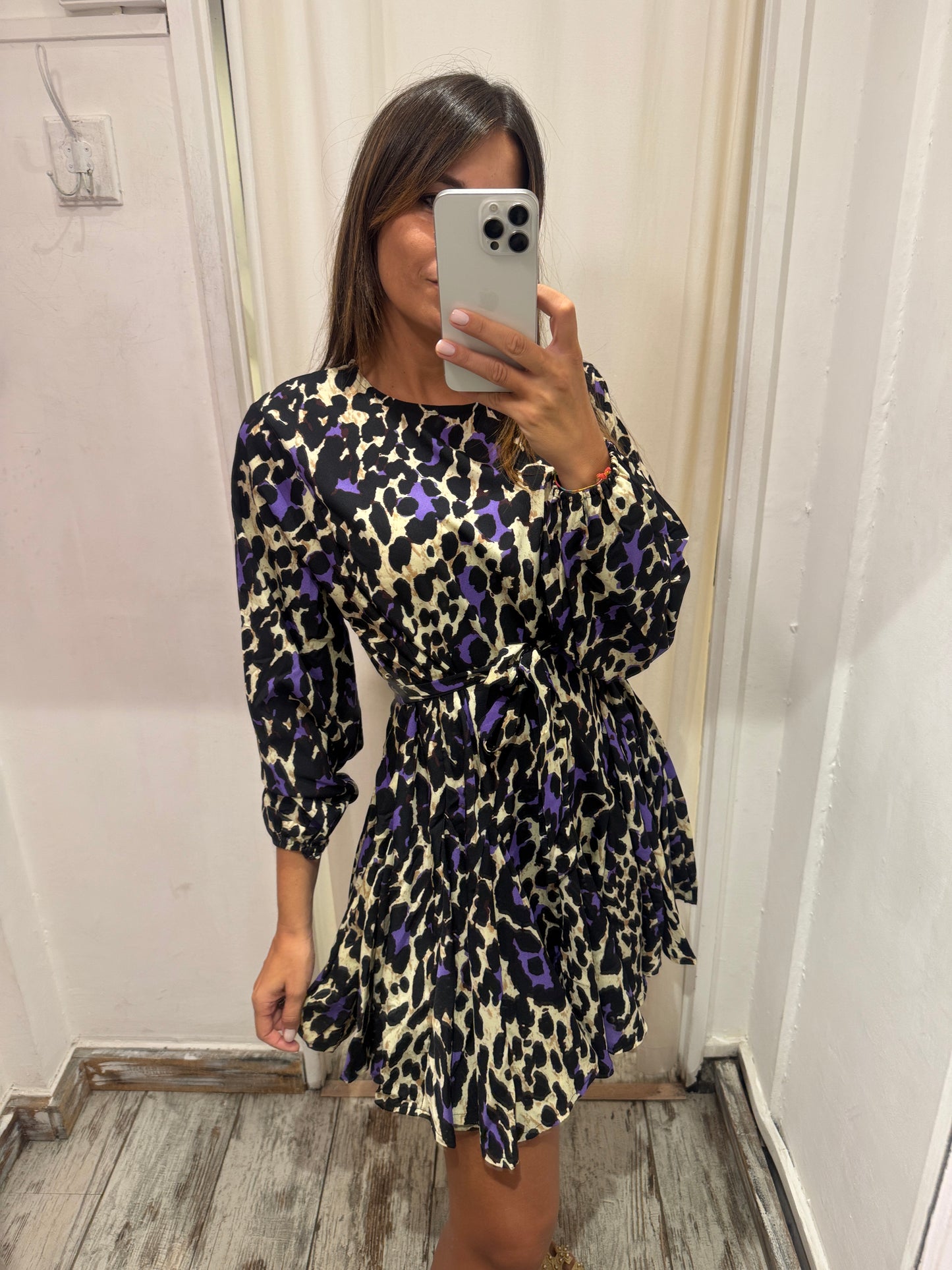 ABITO ANIMALIER VIOLA