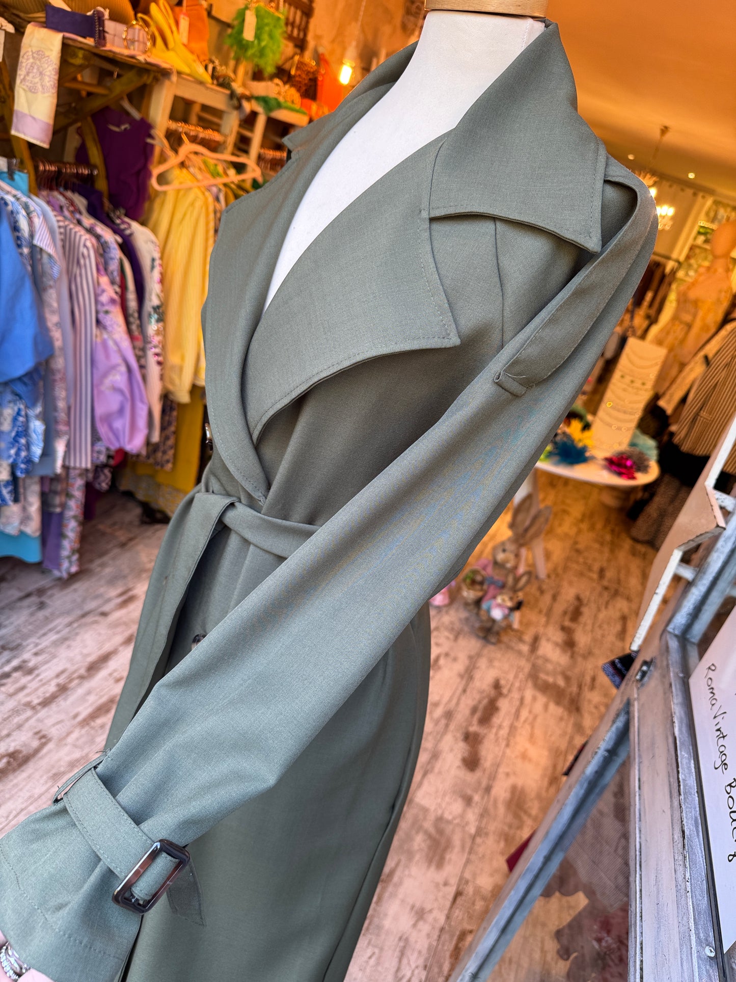 TRENCH PRIMAVERILE VERDE MILITARE