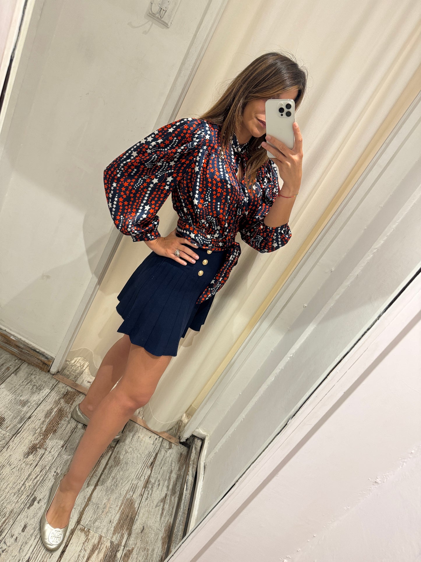 GONNA CORTA MAGLIA BLU