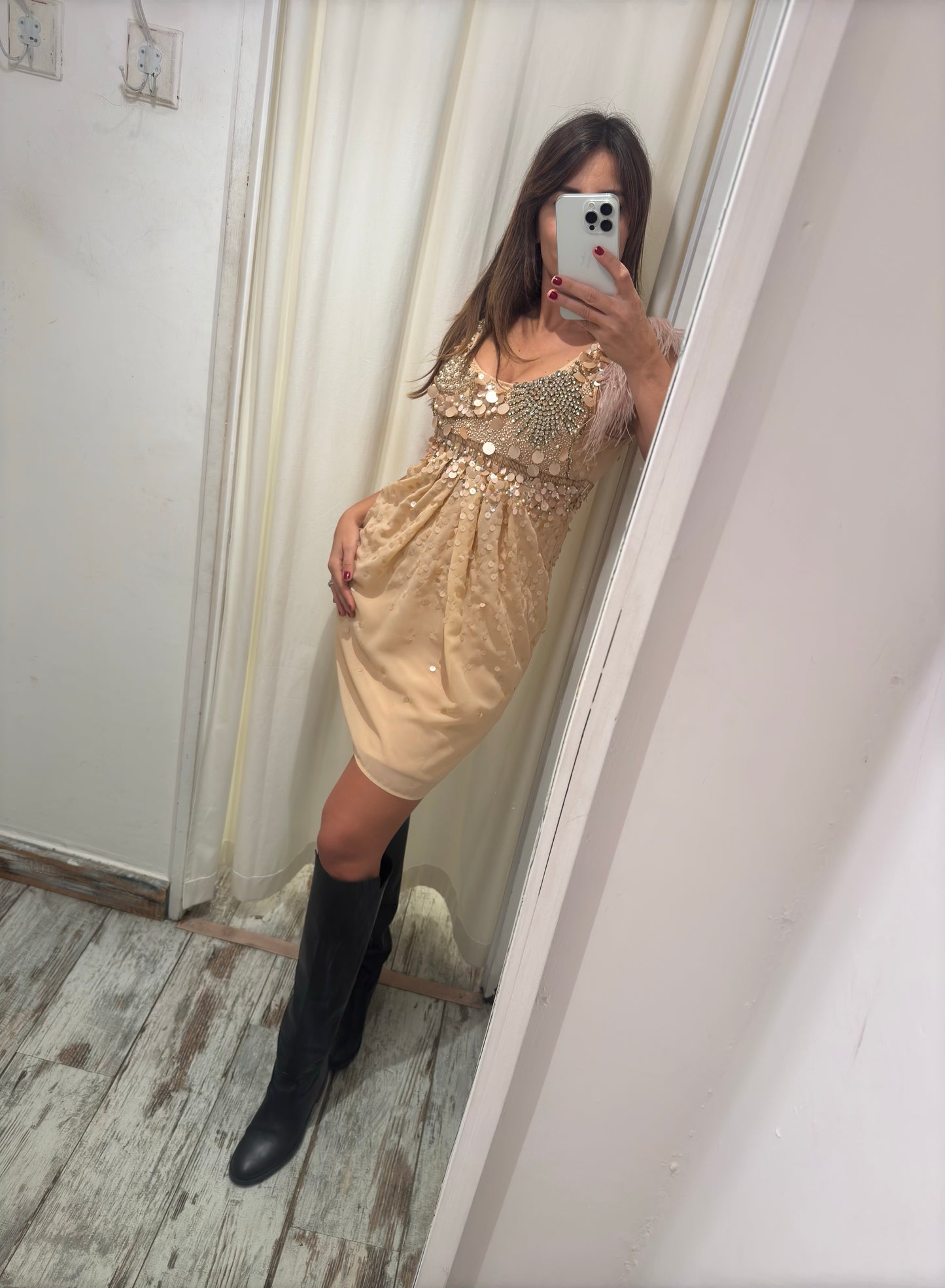 ABITO ELISABETTA FRANCHI CIPRIA CON RICAMI E PAILLETTES