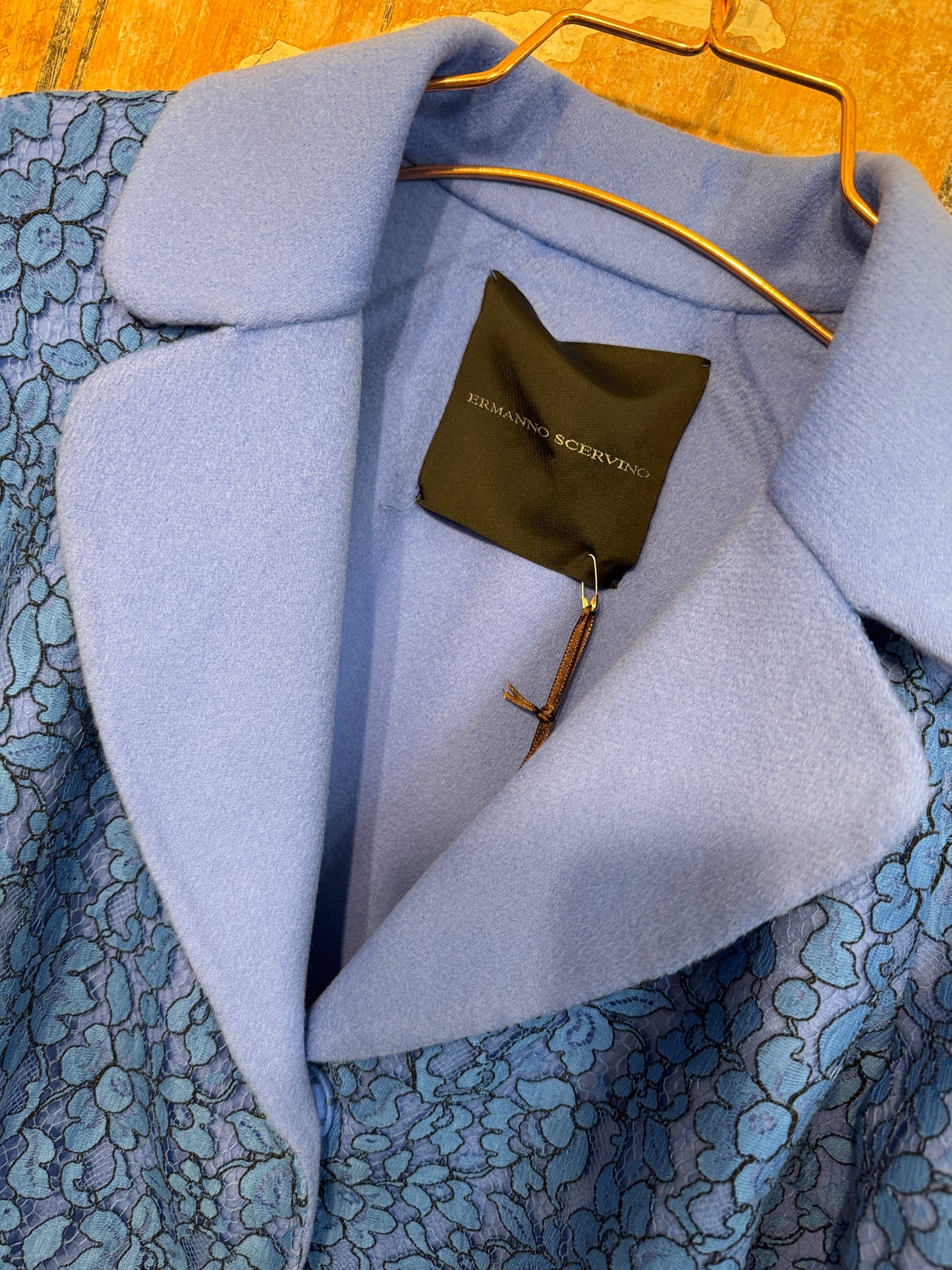 CAPPOTTINO ERMANNO SCERVINO IN PIZZO AZZURRO