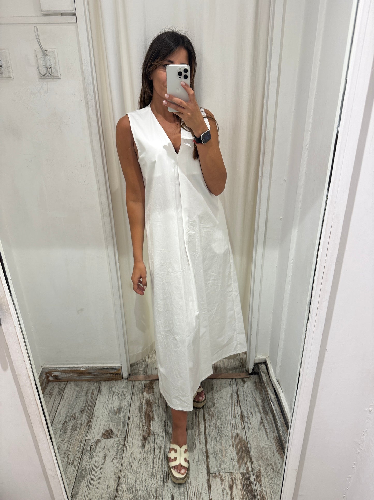 ABITO LONGUETTE COTONE BIANCO