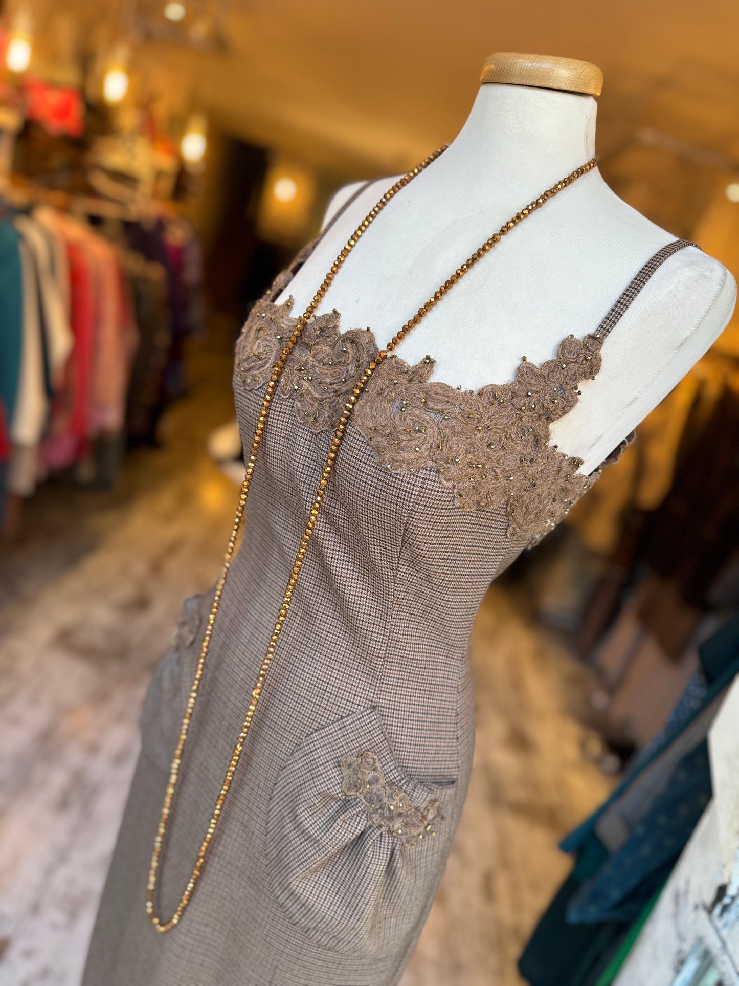 TUBINO ERMANNO SCERVINO PIED DE POULE MARRONE