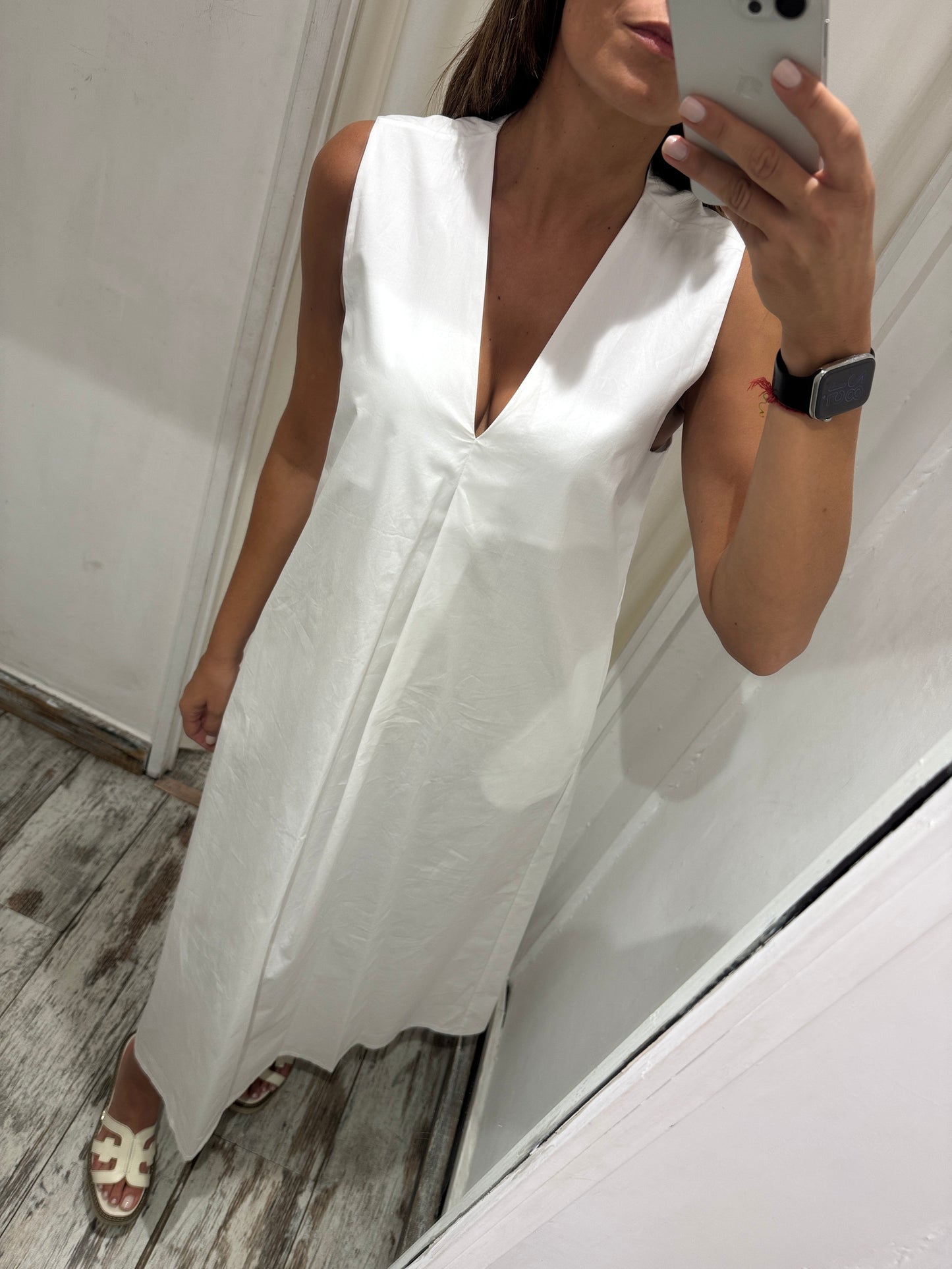 ABITO LONGUETTE COTONE BIANCO