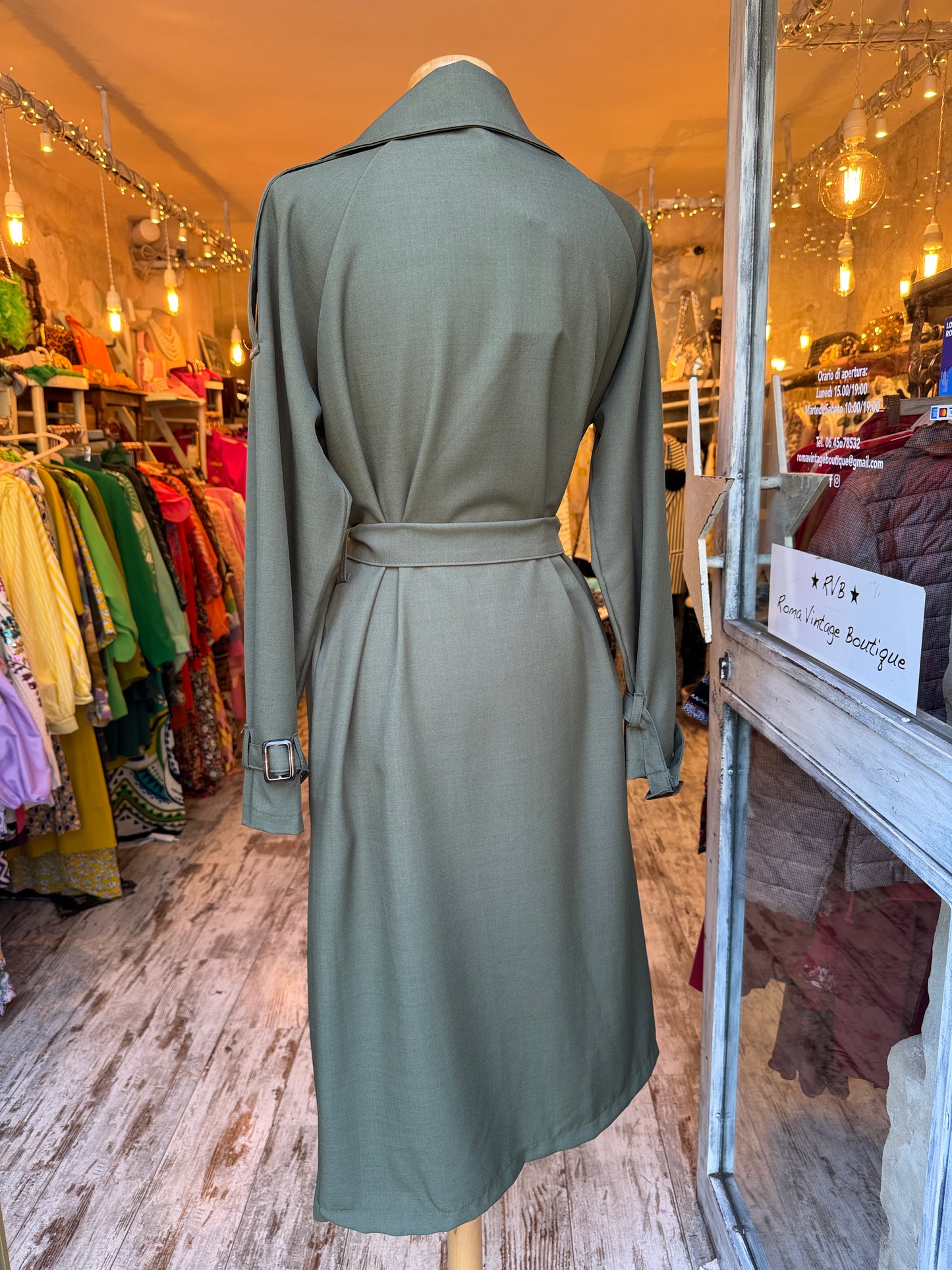 TRENCH PRIMAVERILE VERDE MILITARE