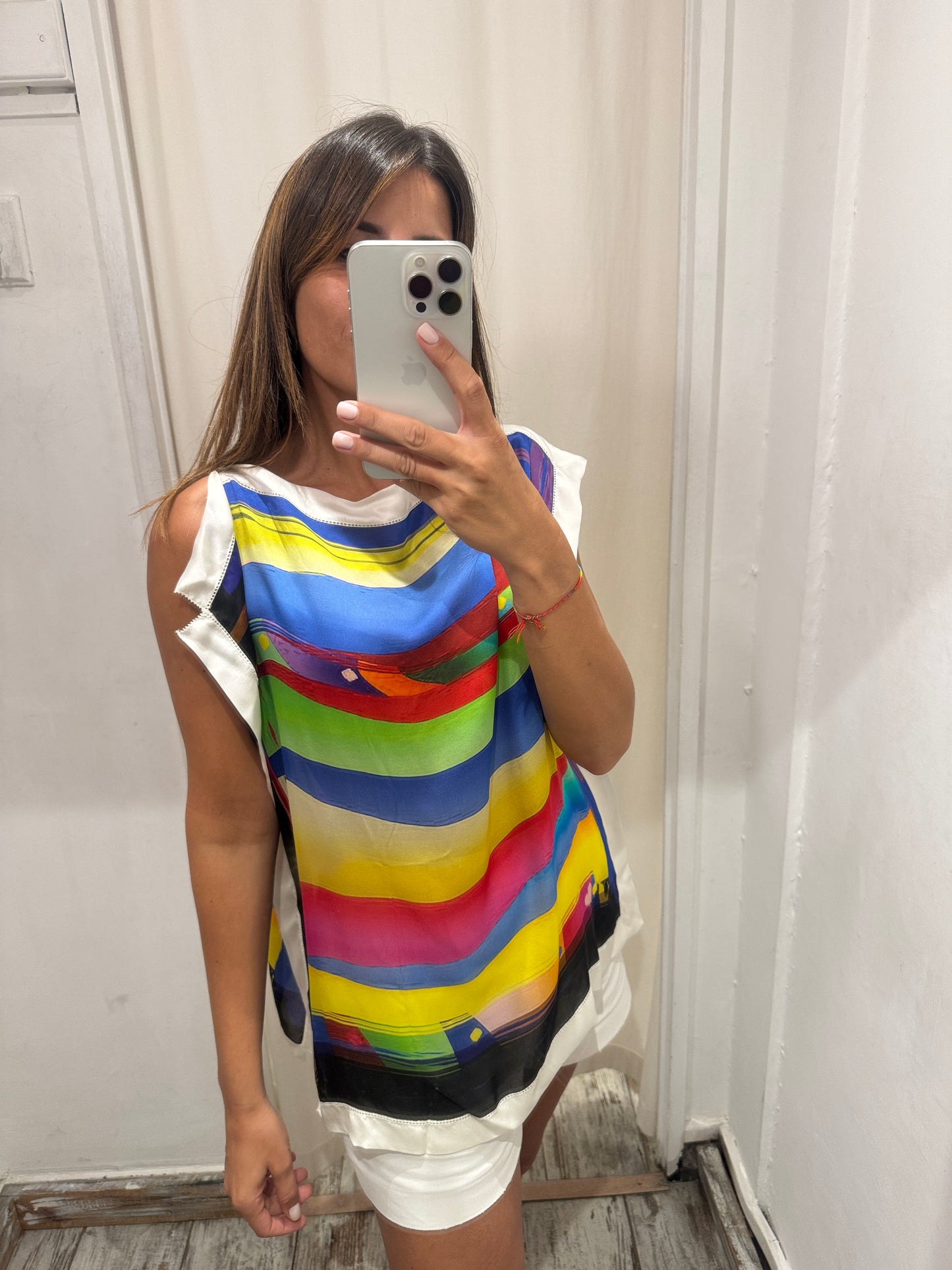 BLUSA ERMANNO SCERVINO IN SETA MULTICOLORE
