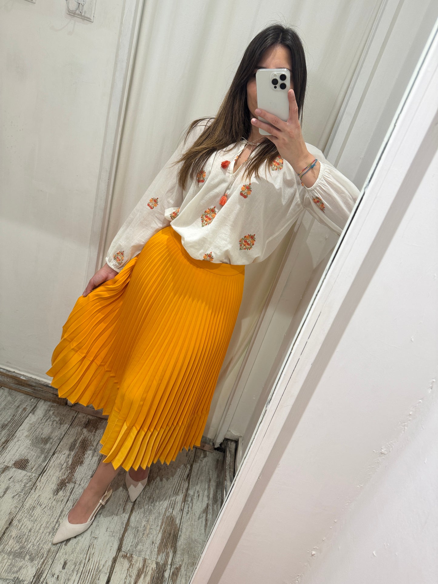 GONNA MIDÌ ZARA PLISSE ARANCIO