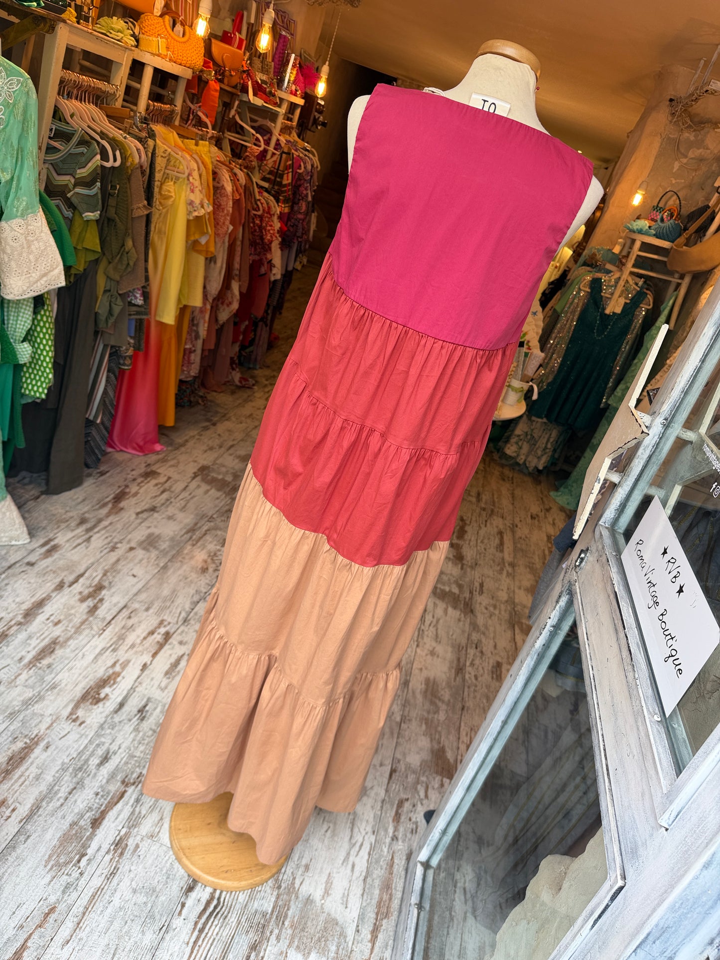 ABITO SEMICOUTURE LUNGO 3 COLORI A BALZE